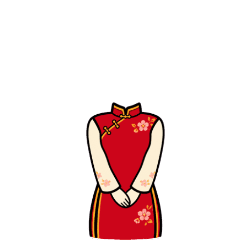 Mẫu sticker Lễ phép năm mới - Nữ