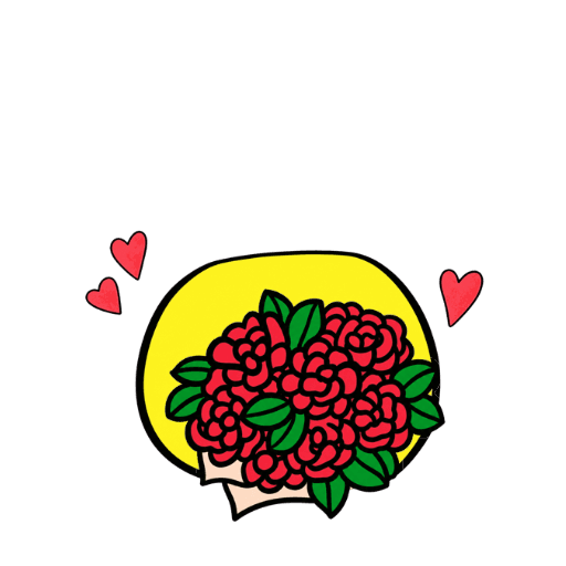 Mẫu sticker Tặng hoa